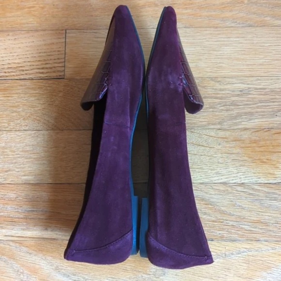 Essex Lane Loafer El-Aleanor Deep Wine Suede Crocodile Size 7.5 New in … - Picture 9 of 10